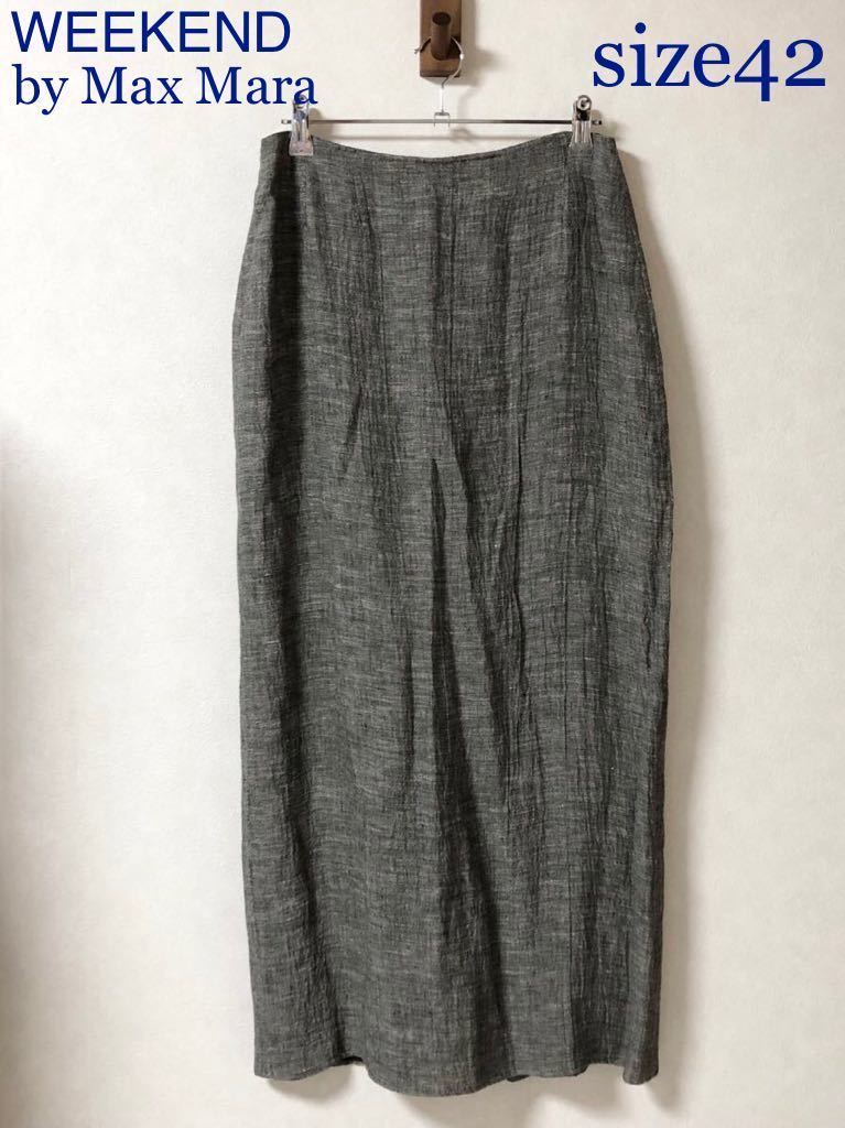 WEEKEND by Max Mara we k end Max Mara linen tight skirt size42 gray 