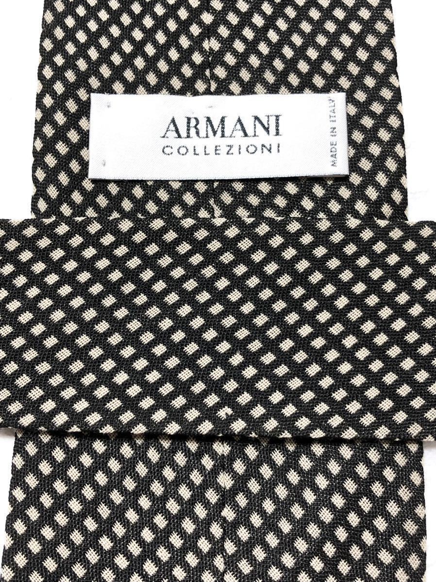 ■美品■ARMANI COLLEZIONI アルマーニコレツィオーニ　ネクタイ　ウール×ビスコース　菱形パターン総柄　イタリア製　ビジネス_画像6