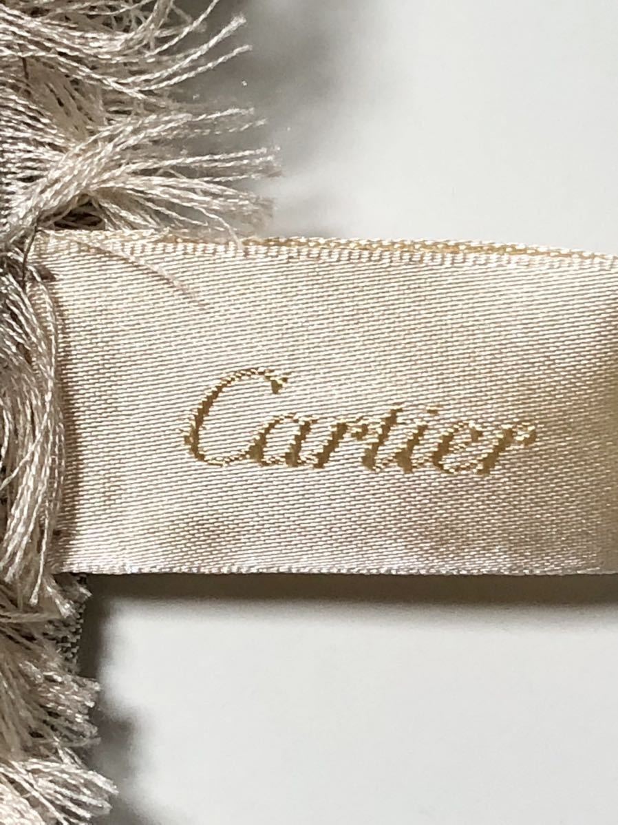 Cartier カルティエ コットン&シルク 大判ストール 山と鳥 Cartier カルティエ コットン&シルク 大判ストール 山と鳥