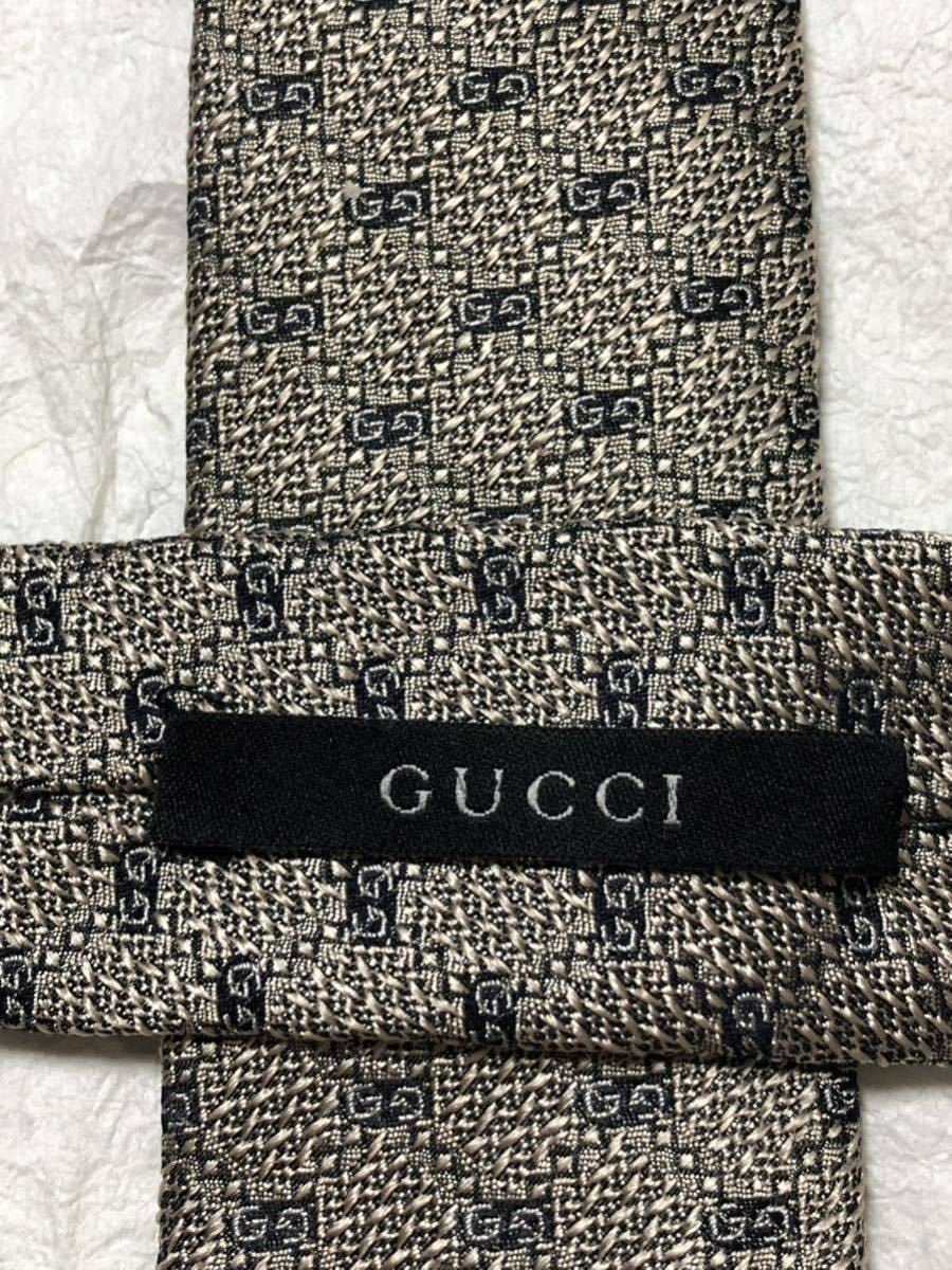 美品 希少 GUCCI グッチ GG総柄 幅広 ネクタイ シルク100% イタリア製