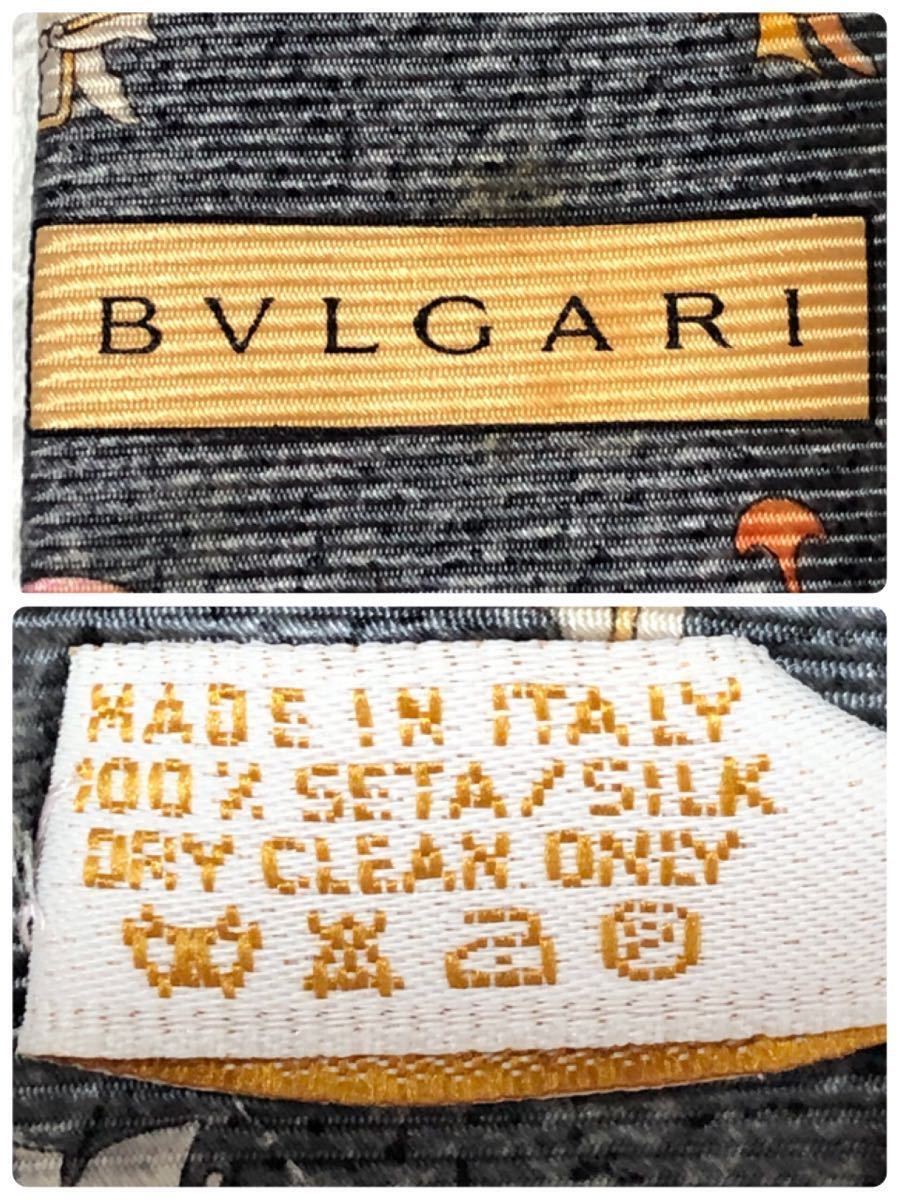 ■希少■7つ折り　セッテピエゲ■BVLGARI ブルガリ　ネクタイ　西洋兜　総柄　シルク100% イタリア製　グレー　ハンドメイド_画像9