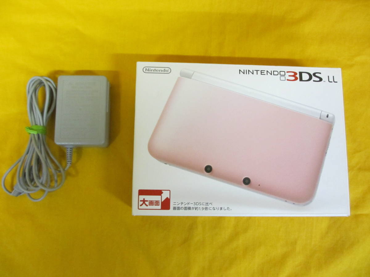 L466】任天堂 ニンテンドー3DS LL ピンク × ホワイト 箱・説明書付き