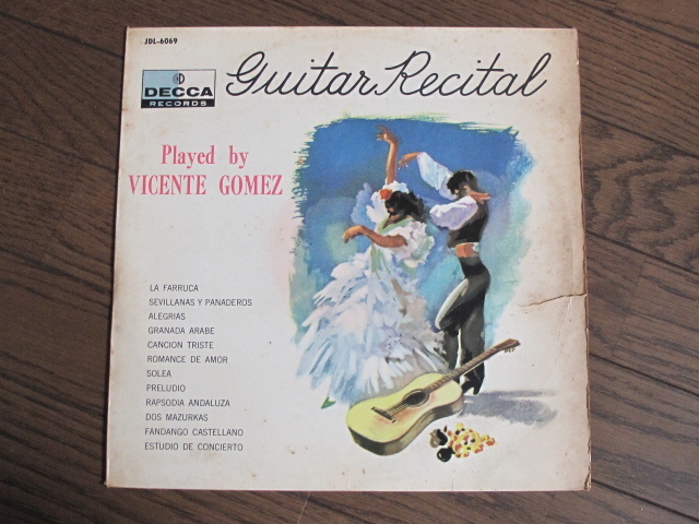 *70s Vintage DECCA VICENTE GOMEZ Visee nte*go женский. гитара *li носорог taruLP запись f ламе ngo гитара 