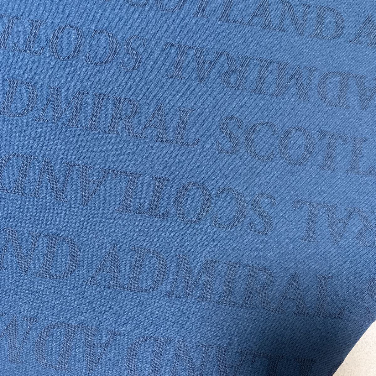 【極美品 刺繍 総柄】Admiral GOLF ロゴ柄 半袖 ポロシャツ アドミラル ゴルフ ネイビー 紺 サイズM メンズ ヴィンテージ イングランドの画像9