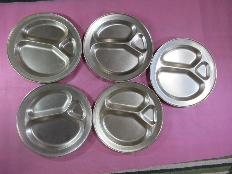 昭和レトロ アンティーク ”金属製のプレート皿5客” 給食 | JChere雅虎
