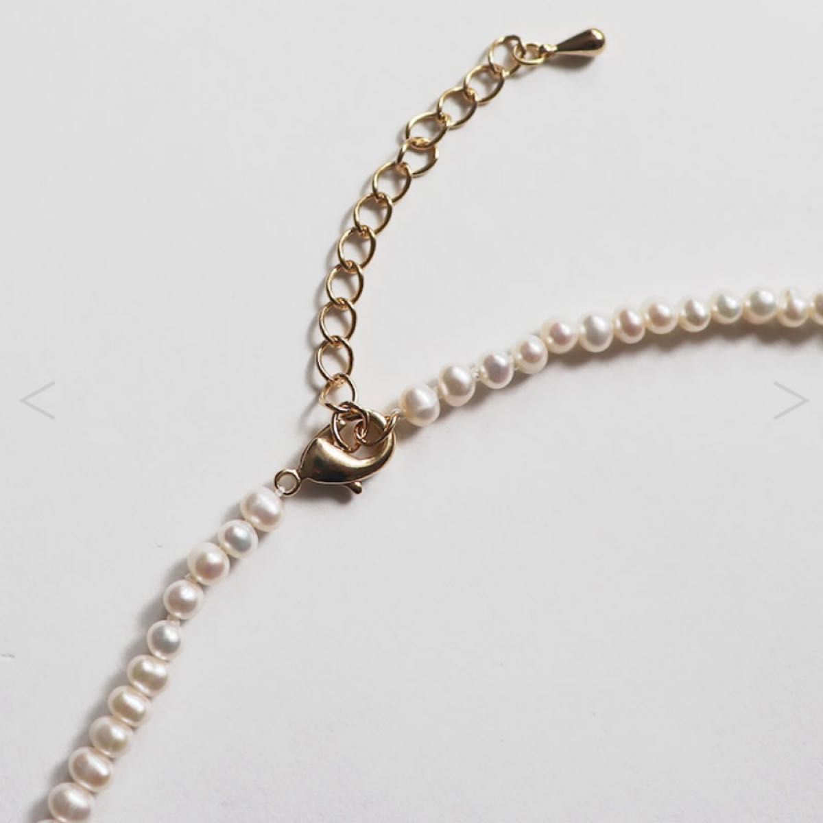 淡水ベビーパール×ラピスラズリ デザイン ネックレス 40cm (おまけ付き)