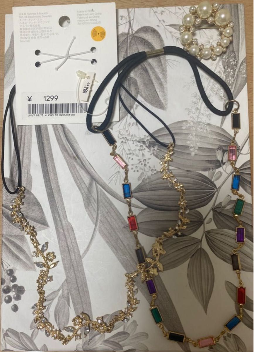 淡水ベビーパール×ラピスラズリ デザイン ネックレス 40cm (おまけ付き