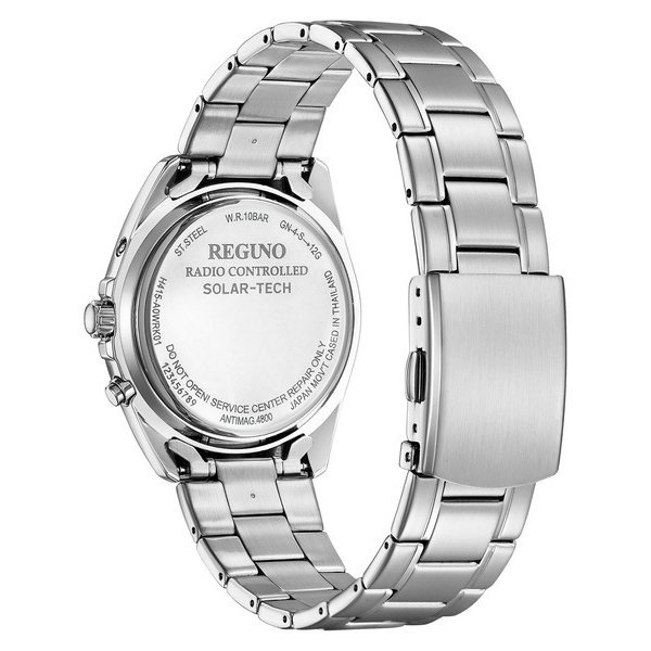  Citizen REGUNO Regno solar radio wave clock white face stainless steel band gentleman man men's wristwatch KS3-115-31 battery exchange un- necessary gift present 