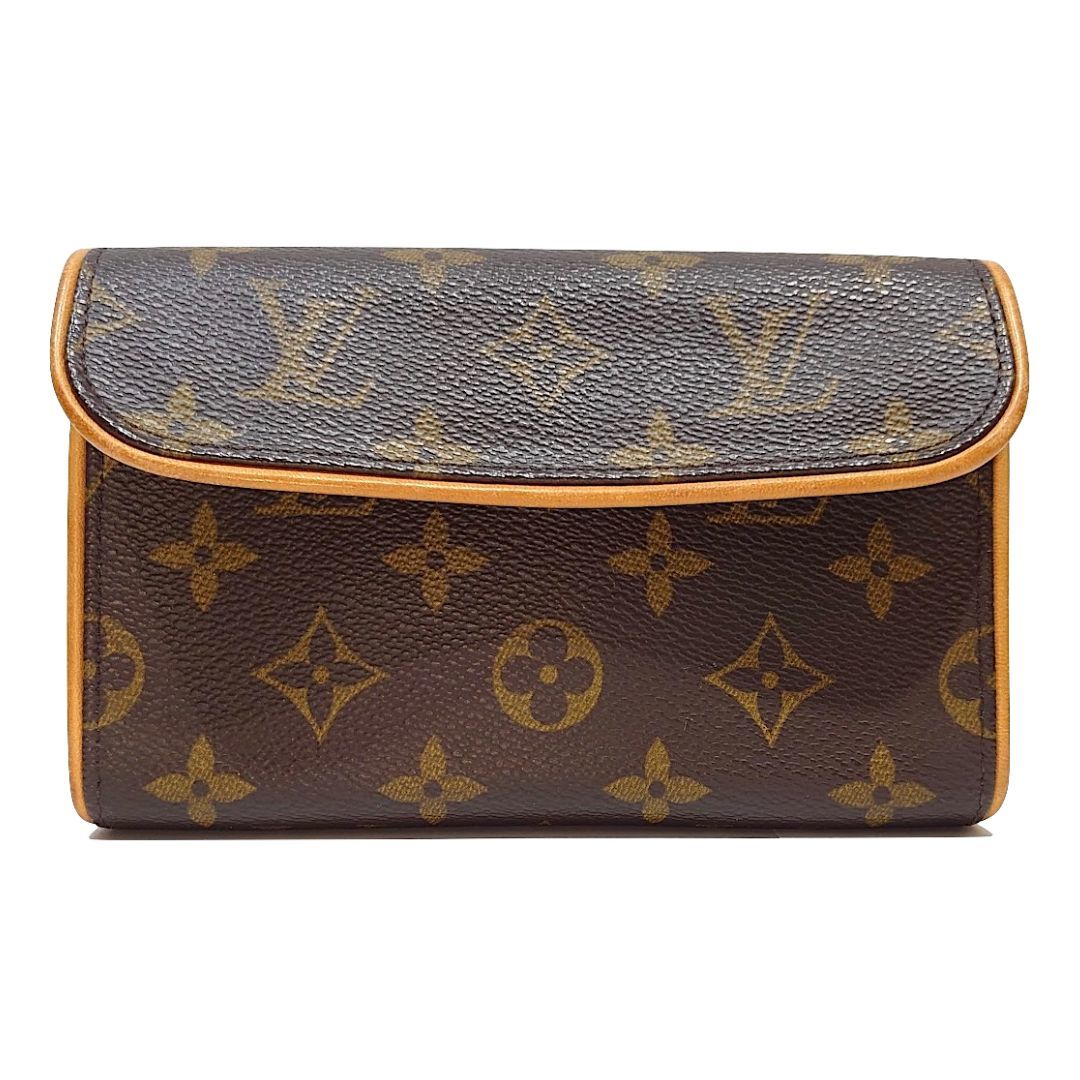 【美品】LOUIS VUITTON ルイヴィトン LV ウエストバッグ ポーチ ポシェット フロランティーヌ M51855 モノグラム ベルトS【送料無料】