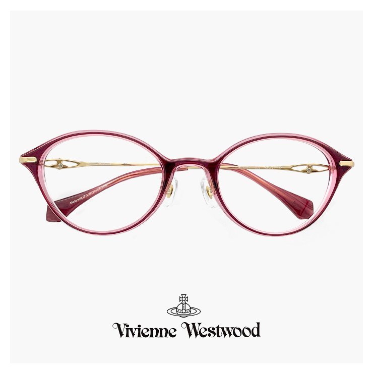 新品 ヴィヴィアン ウエストウッド メガネ 40-0007 c02 49mm レディース Vivienne Westwood 眼鏡 女性 オーバル 赤ぶち アジアンフィット