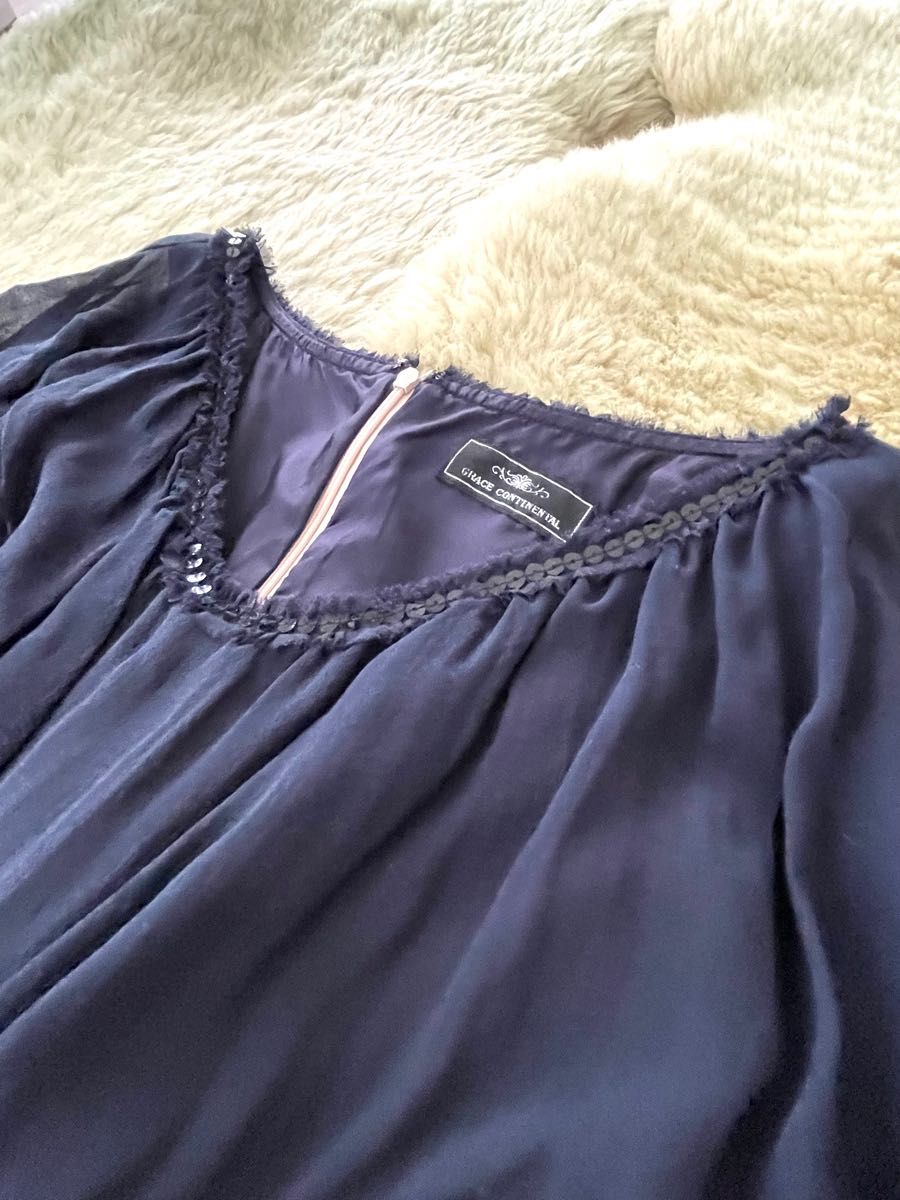 GRACE CONTINENTAL グレースコンチネンタル　シルク　コクーン　ドレス ワンピース　36サイズ　美品　