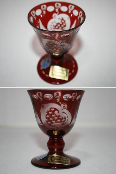 **bohe mia glass |e-ge Le Mans | pattern different | red | cold sake | liqueur glass |5 piece collection **