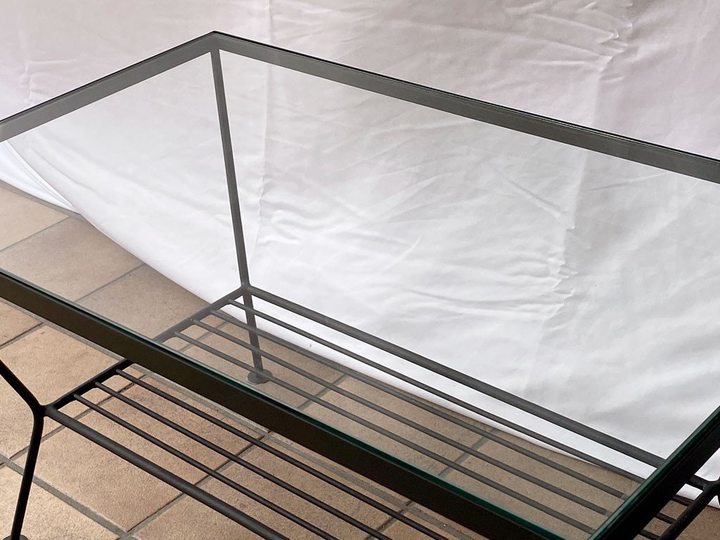 Unico エディ EDDY ガラス ローテーブルSアイアンフレーム テーブル