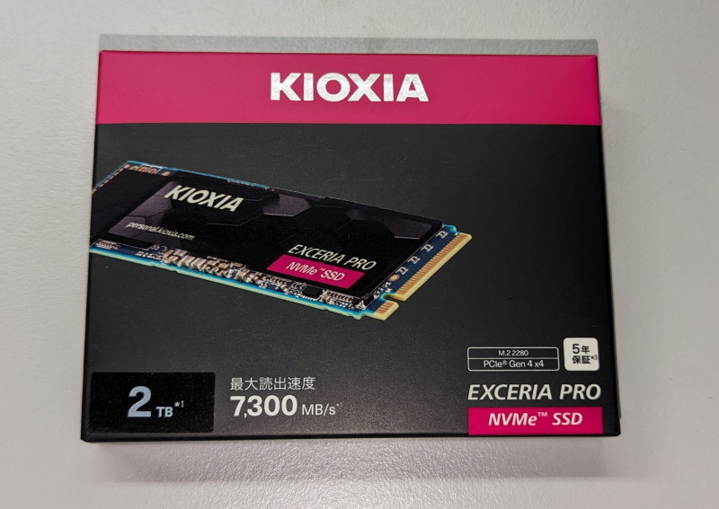新品未開封 キオクシア KIOXIA SSD-CK2.0N4P/N 2.0TB EXCERIA PRO NVMe SSD M.2 2280 PCIe Gen 4x4 最大読み込み速度 7,300 MB/s 2TB_画像1