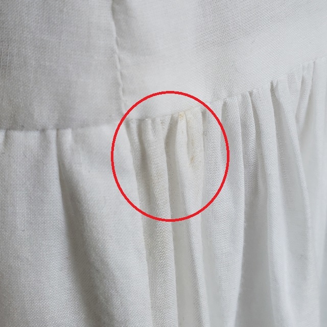 クリスチャンディオール コットン 刺繍 ギャザー スカート 36 ホワイト ポケット付き Christian Dior_画像7