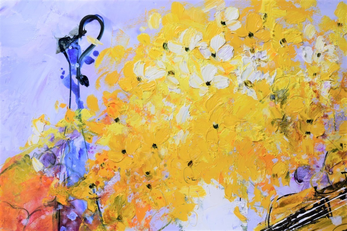 池田秀郎 「花とバイオリン」 10F 油彩画 【正光画廊】 池田秀郎 「花とバイオリン」 10F 油彩画 【正光画廊】