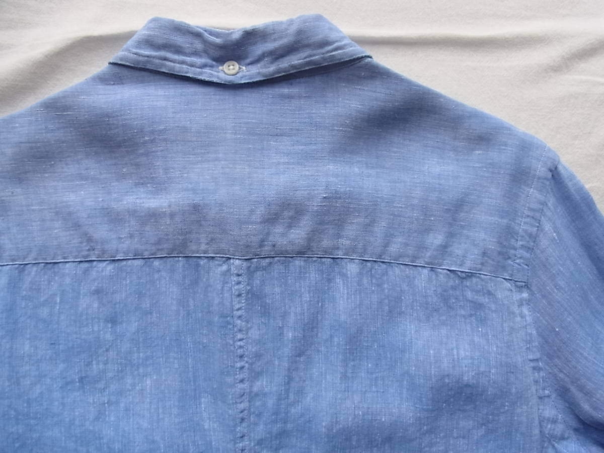 GITMAN Vintage ギッドマン ブラザーズ　ヴィンテージ　リネンシャンブレー素材　ボタンダウンシャツ　サイズ M MADE IN USA ブルー_画像6