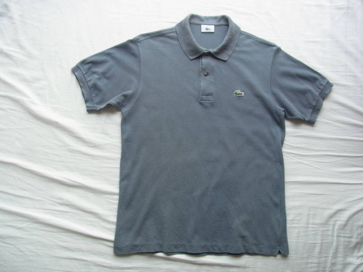 LACOSTE  ラコステ 鹿の子素材 定番ポロシャツ 型番 L1212  サイズ 4   日本製 グレーの画像1