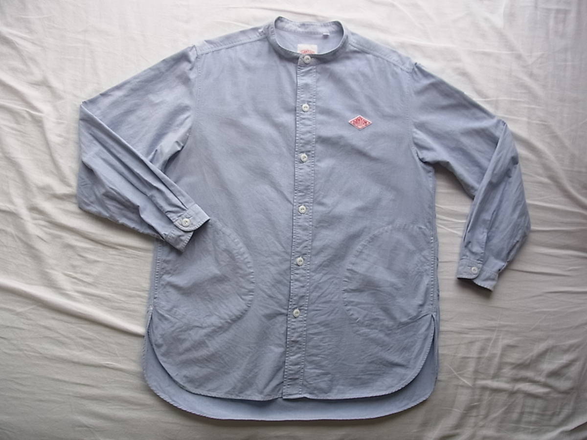 DANTON ダントン コットンオックス素材 Aライン バンドカラーシャツ サイズ 40 日本製