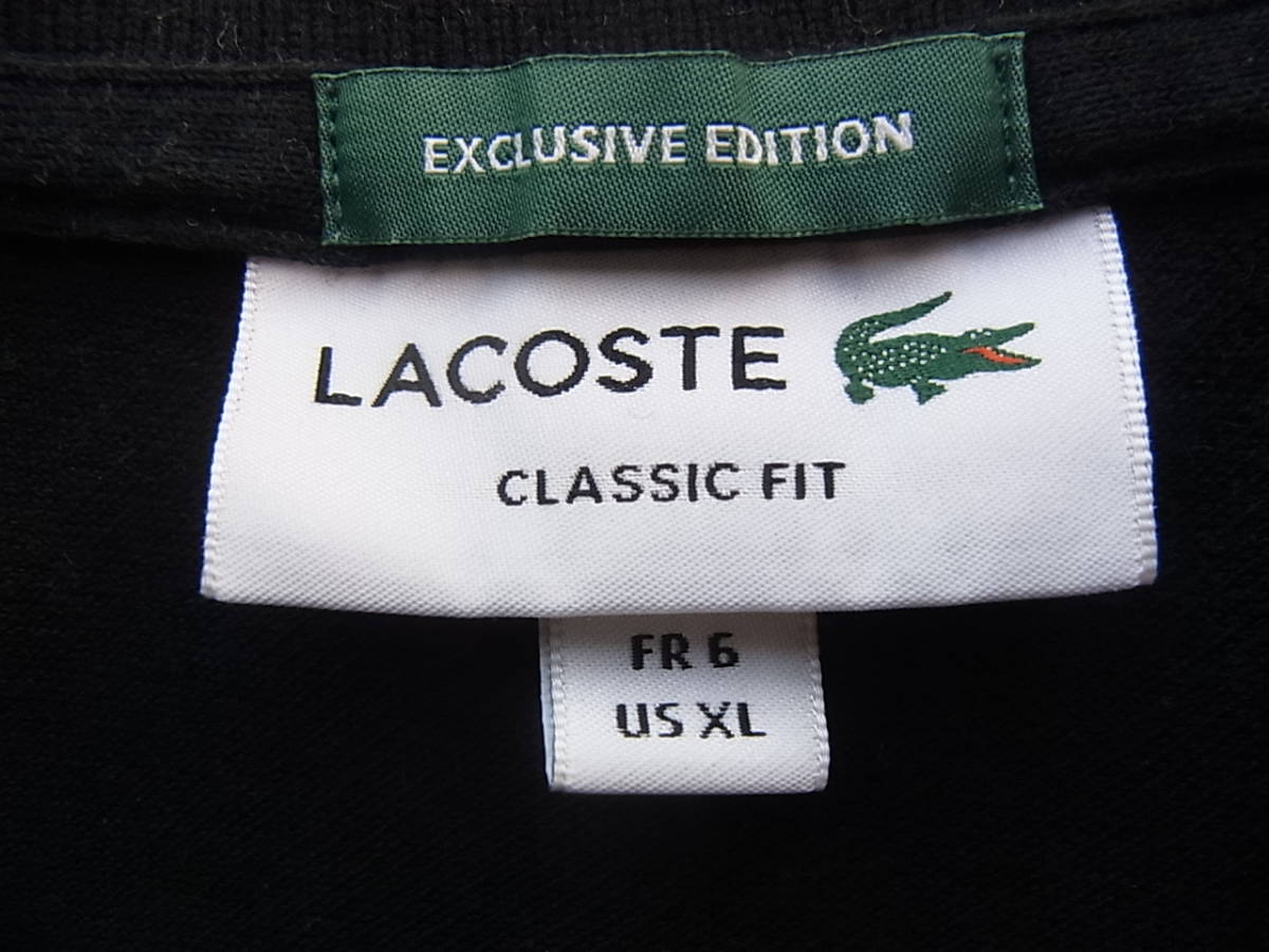 LACOSTE ラコステ　鹿の子素材　ビッグシルエット　ポロシャツ　型番 PH042P サイズ 6 ブラック × ブラック_画像4