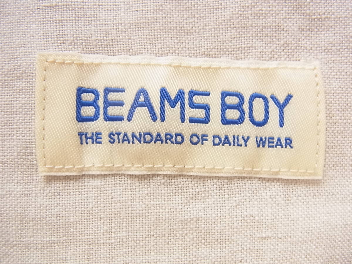 BEAMS BOY Beams Boy linen100% большой Silhouette рубашка в ковбойском стиле неотбеленная ткань 