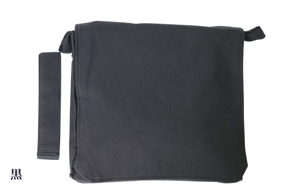 【ひめか】ショルダーバッグ 刺し子織 頭陀袋 日本製 9001 黒