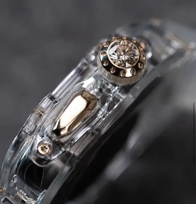 アップルウォッチ8カスタム ケース&バンド一体型 シリコンラバーベルト Apple Watch ゴールデンコンセプト(GoldenConcept)風 45mm