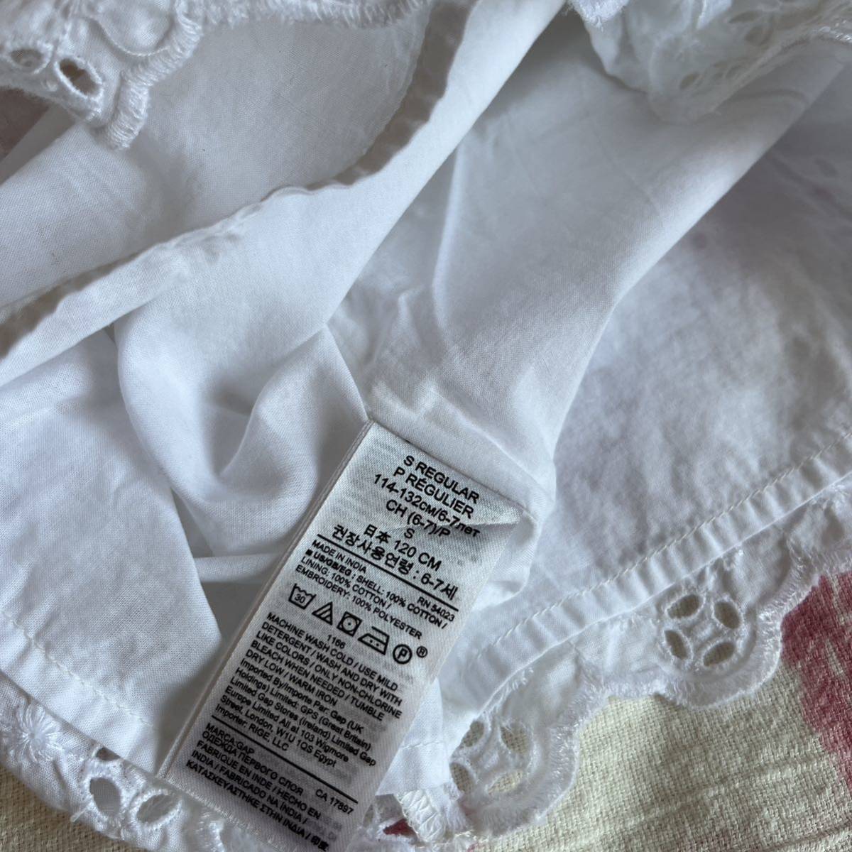  Bebe Gap 120cm girl blouse 2 sheets check white blouse set summarize . spring summer pretty simple shirt frill 