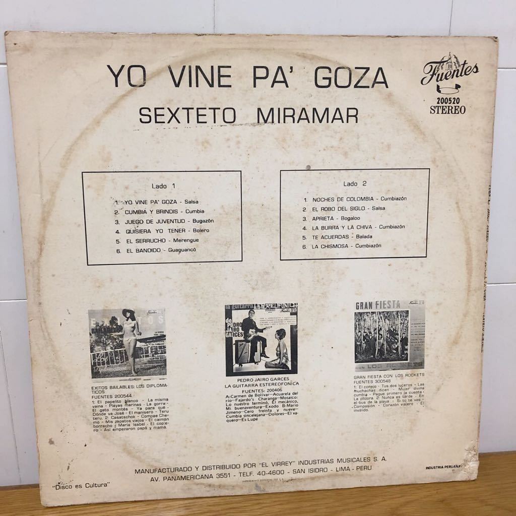 Sexteto Miramar-Yo Vine Pa' Goza クンビア ラテン_画像2