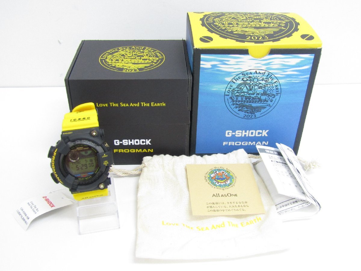 未使用 CASIO カシオ G-SHOCK G-ショック × アイサーチ・ジャパン FROGMAN GW-8200K-9JR デジタル 腕時計 ▼AC24055_画像1