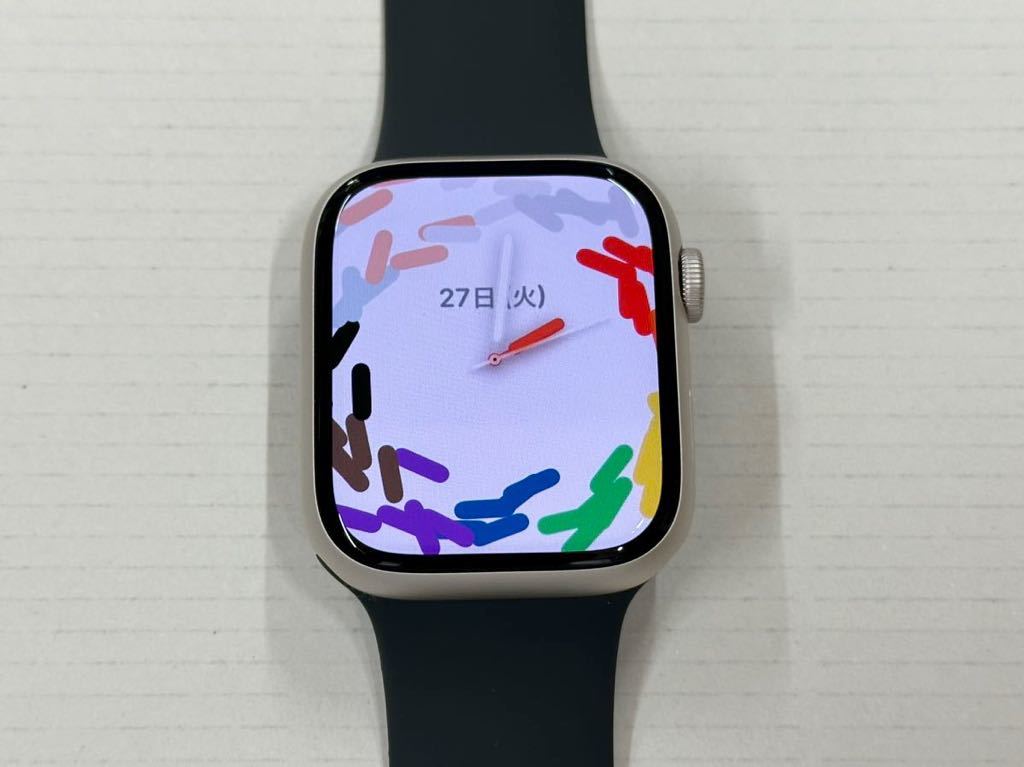 即決 美品 Apple Watch series7 45mm スターライトアルミニウム