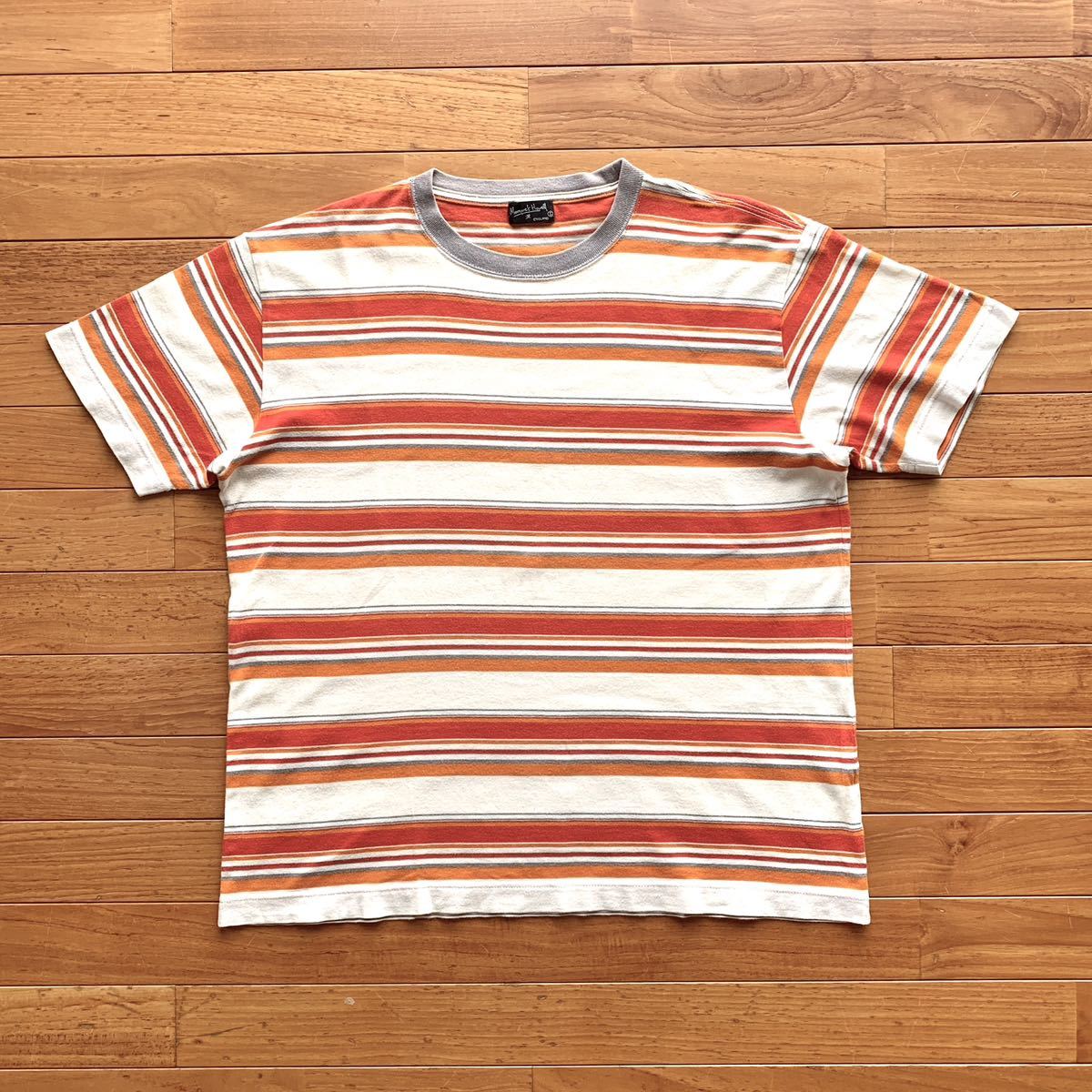 MARGARET HOWELL Tシャツ２枚セット マーガレットハウエル レディース 半袖ニット ボーダーTシャツ オレンジ レッド 90’s