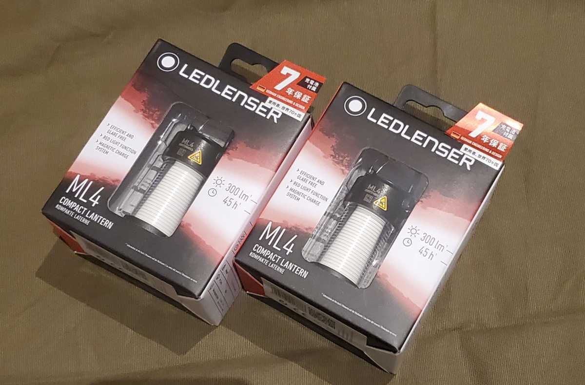 【超人気】【新品】LEDLENSER ML4 レッドレンザー 白色 ２個セット 防災 ランタン 単３電池使用可 LEDランタン キャンプ