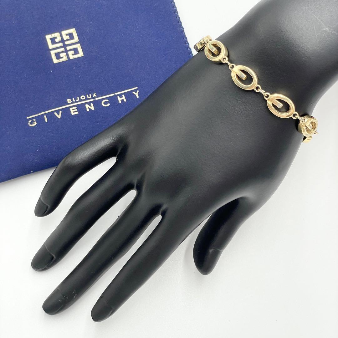 希少 GIVENCHY ジバンシー ブレスレット gロゴ チャーム チェーン バングル