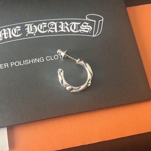 クロムハーツ スクロールフープピアス 925 chrome earring hearts hoop
