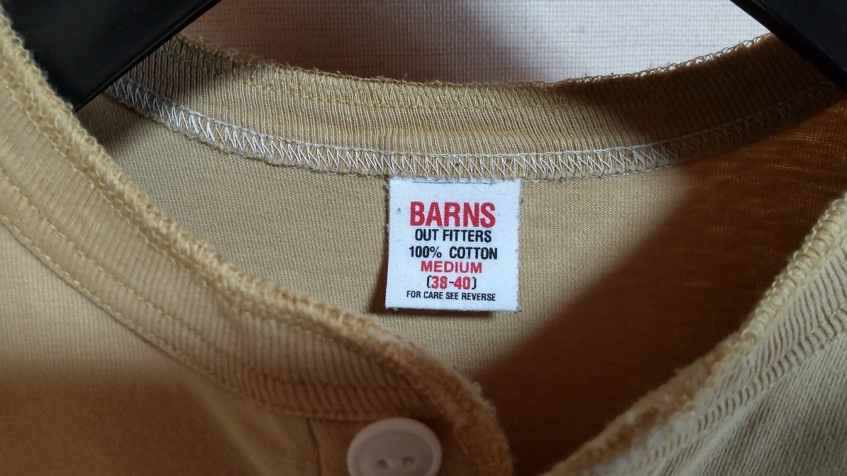 BARNS  OUTFITTERS  ヘンリーネック Tシャツ  バーンズ マスタード 黄土色 廃盤カラー