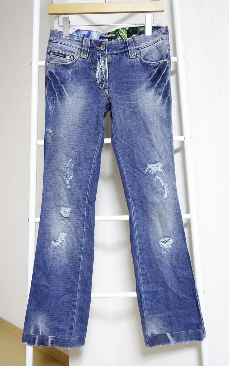 DOLCE&GABBANA Dolce & Gabbana damage processing Denim 38 Italy made 