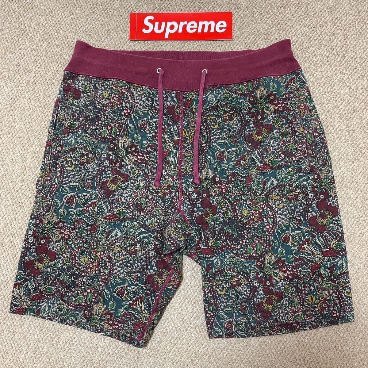 美品 Supreme シュプリーム ペイズリー スウェット ショーツ サイズL
