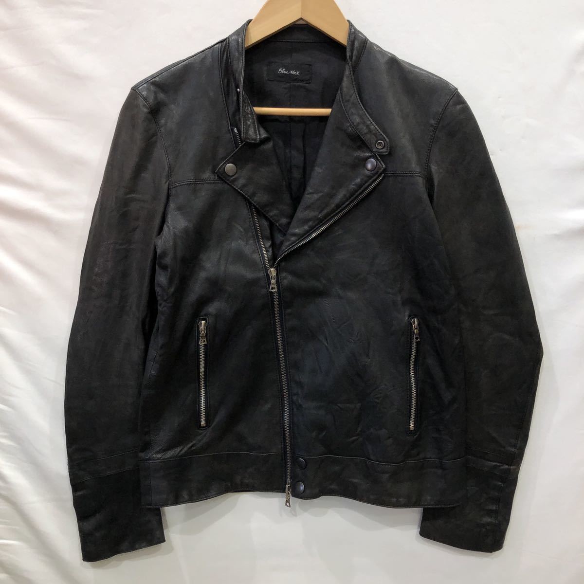 格安新品 黒 1 ブルーワーク シングルライダースジャケット WORK