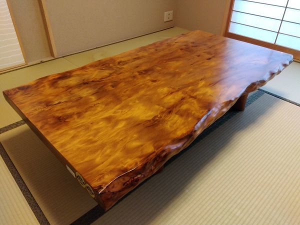 希少屋久杉一枚板座卓テーブル仕様：無垢素材：屋久杉無垢板年輪木目