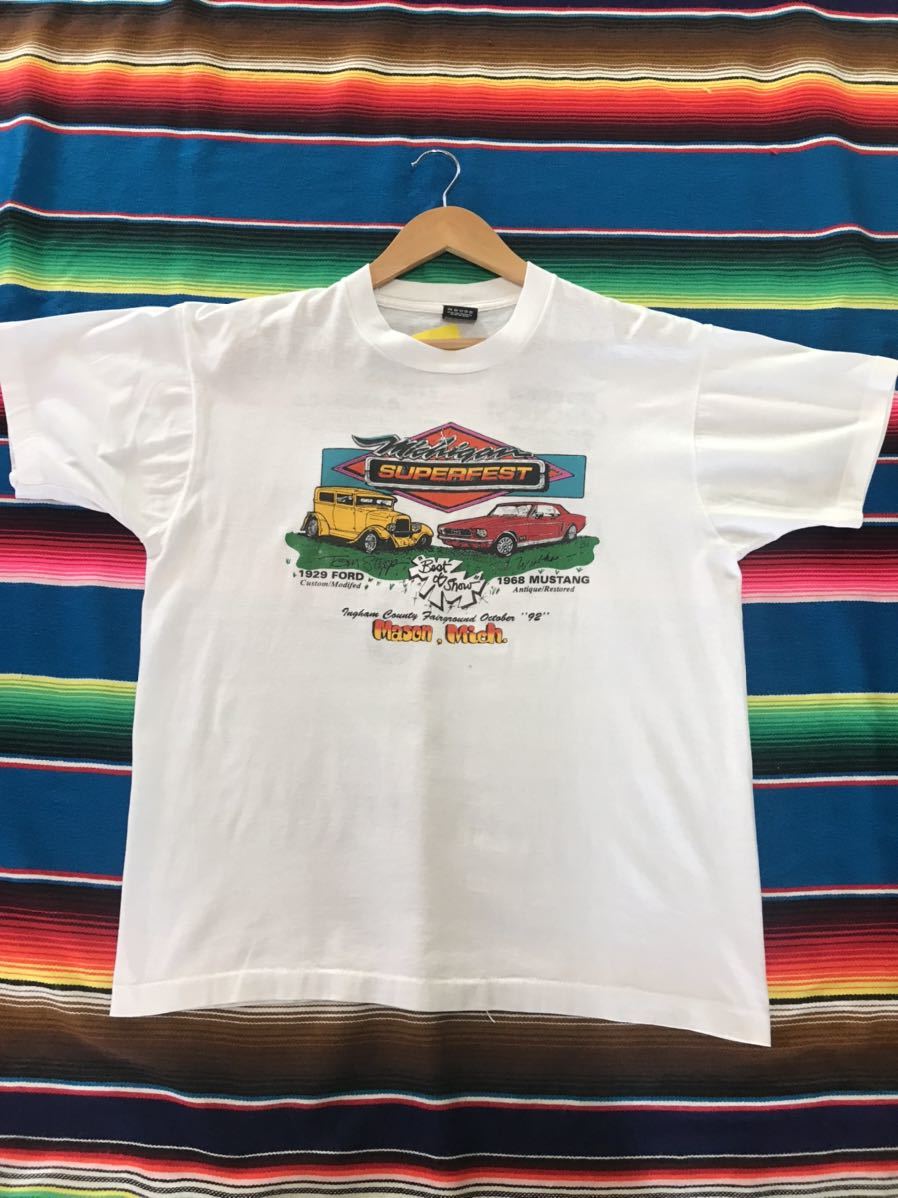 Michigan Superfest 1992 Tシャツ ミシガン州　アメリカ　ビンテージ　カスタム　カーショー　世田谷ベース　古着　アメカジ_画像2