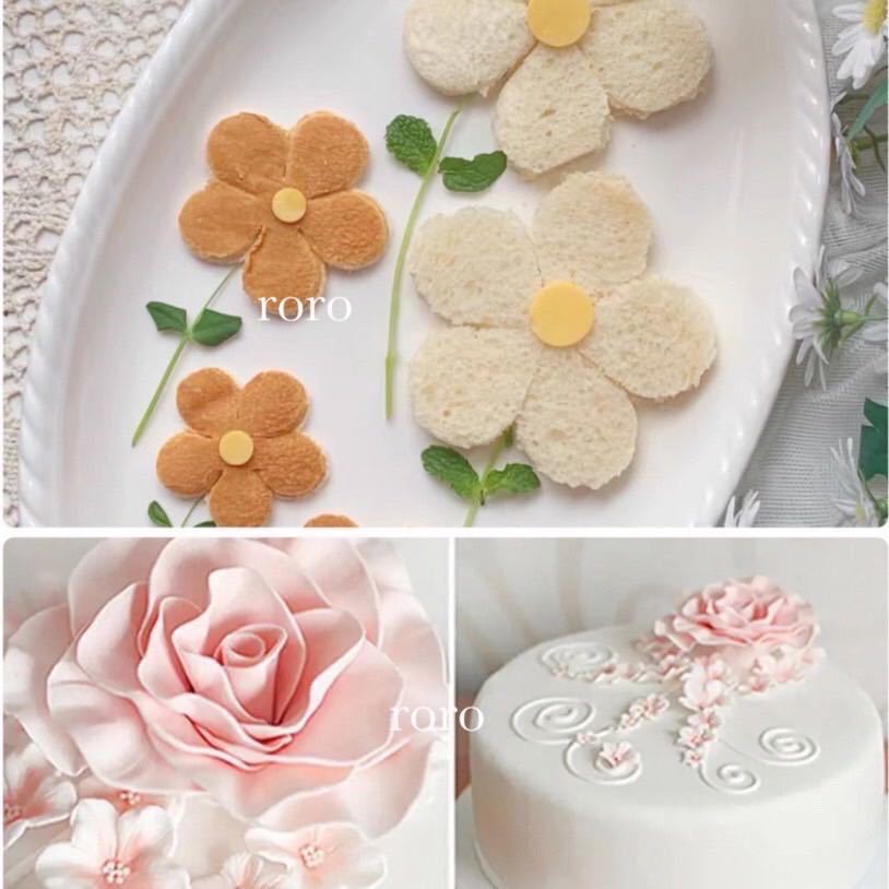 クッキーカッター 花の形 型抜き、焼き菓子クッキー型 パン 丸い型　お花型　バラ
