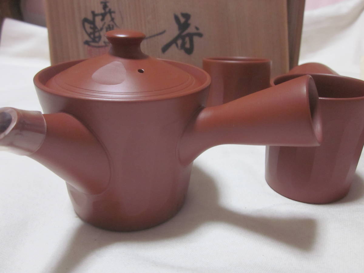□【常滑焼】□【朱泥】□【義叟造】□【茶器セット】□【急須