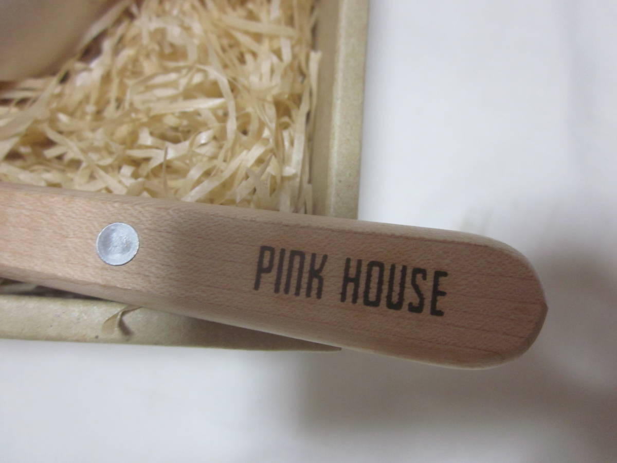 #[PINK HOUSE]#[ Pink House ]#[ silver chewing gum check ]#[ cup & saucer ]#[2 customer set spoon attaching ]#[ unused ]#