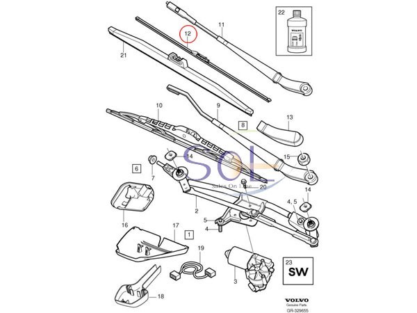 BOSCH エアロツイン フロント ワイパーブレード 左右セット VOLVO S60 S80 V70 XC70 XC90 A209S 31283774 30753271 3397007209_画像4