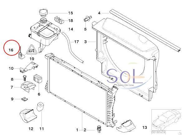 BMW E39 E60 E61 E63 E64 クーラント レベルセンサー レベルスイッチ 525i 530i 540i 545i 550i M5 630i 645Ci 650i M6 17137553919_画像2