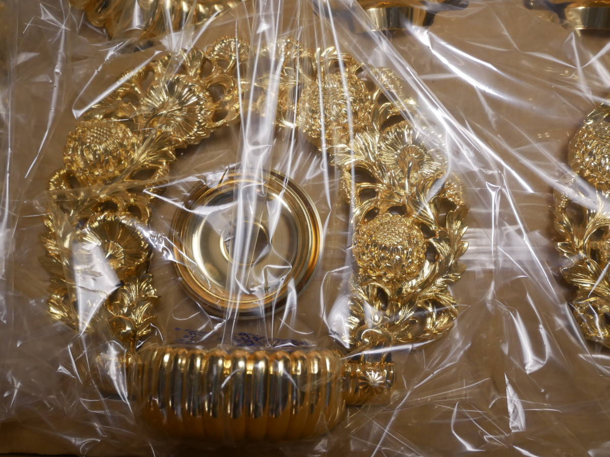 長期未使用保管品 極上瑞雲 24Kメッキ 菊輪灯 5寸 西本願寺 長期未使用保管品 極上瑞雲 24Kメッキ 菊輪灯 5寸 西本願寺