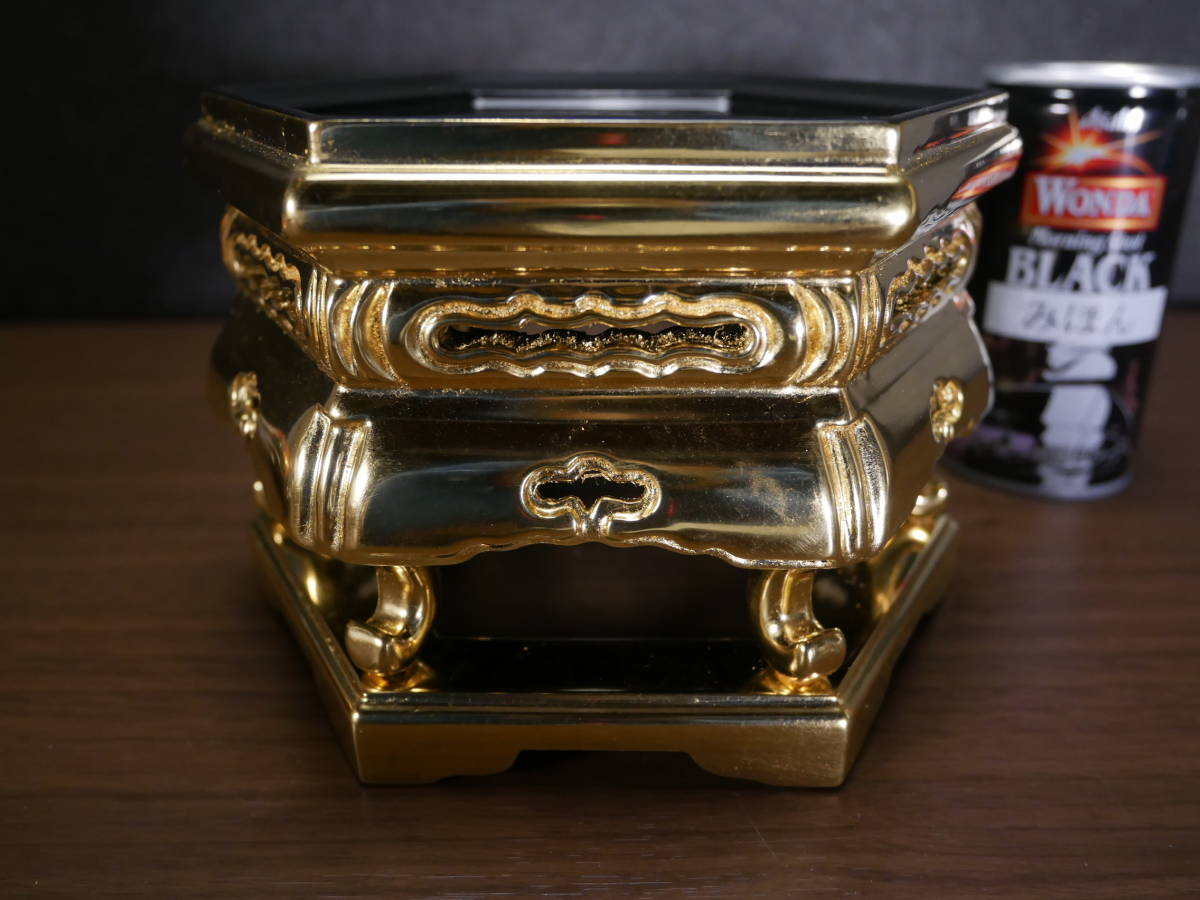9860円 未使用保管品 本金箔の六角リン台 本金リン布団付(W 9860円 未使用保管品 本金箔の六角リン台 本金リン布団付(W