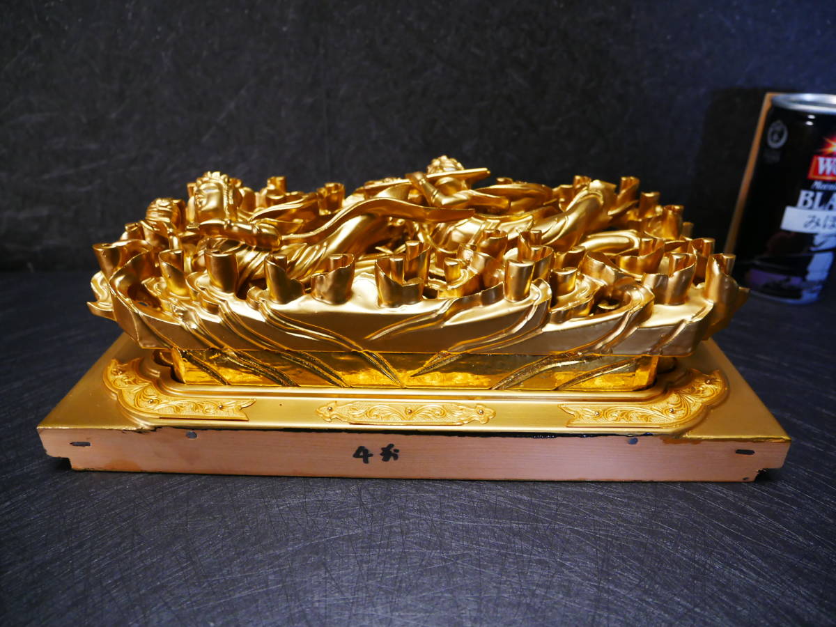 収集品　最高級　彫り　手彫り　本金箔　木製本金箔本金粉（A3-2）　4521　M_画像8