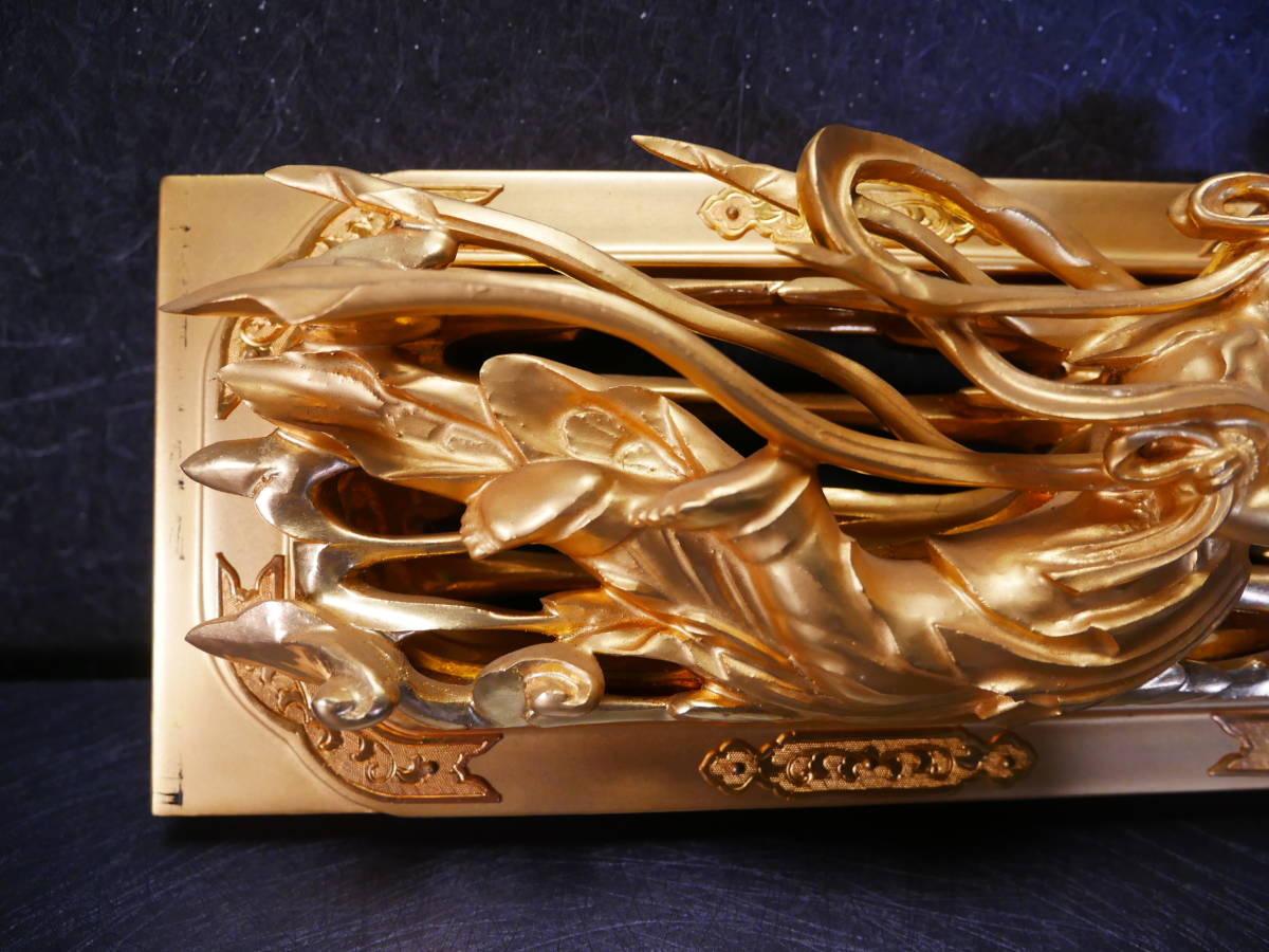 収集品　最高級　彫り　手彫り　本金箔　木製本金箔本金粉（A3-2）　4523　M_画像4